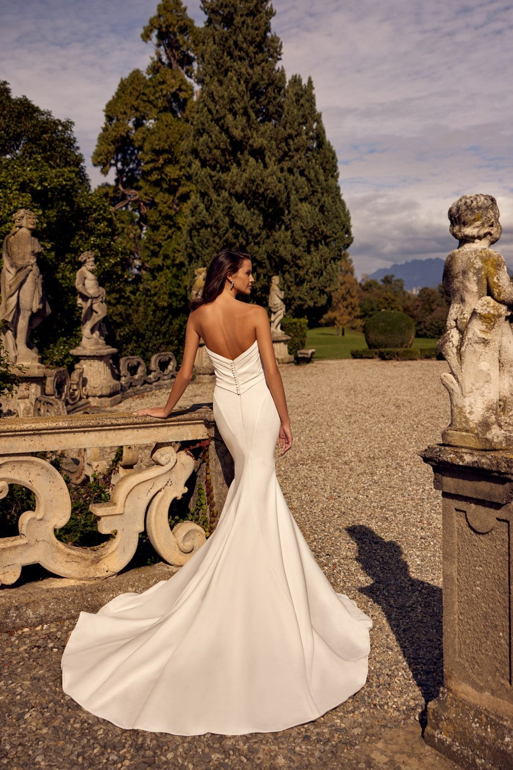 Embellished Matte Satin Fit-and-Flare Wedding Dress by Randy Fenoli — image 2 of 2