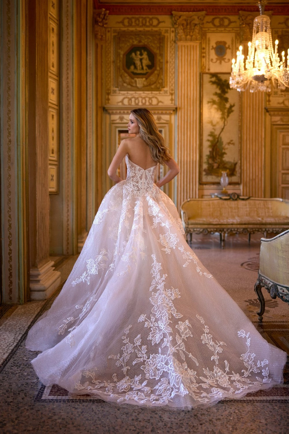 Sparkly Floral-Embroidered Tulle Ball Gown by Randy Fenoli — image 2 of 2