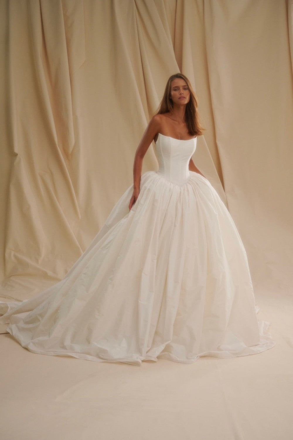 Chic And Simple Cat-Eye Basque-Waist Ball Gown by Senstudio — image 1 of 2