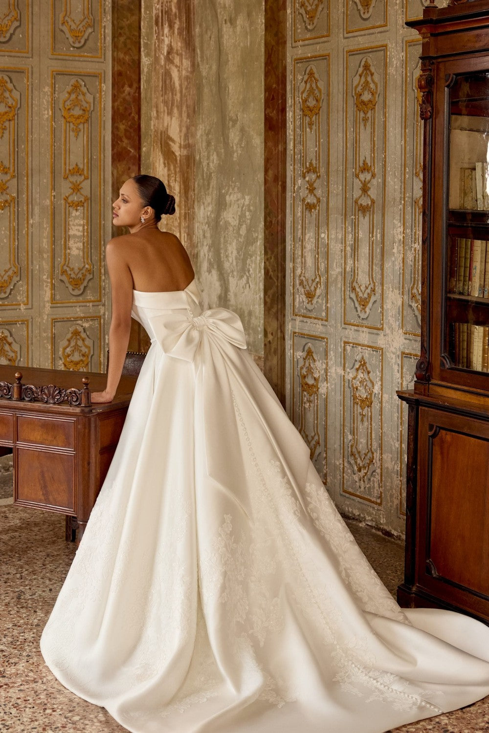 Simple Floral A-Line Wedding Dress