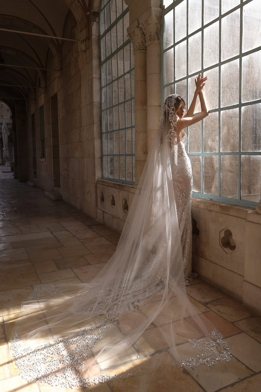 Strapless Crystal-Embellished Sheath Wedding Dress by Pnina Tornai — image 2 of 2