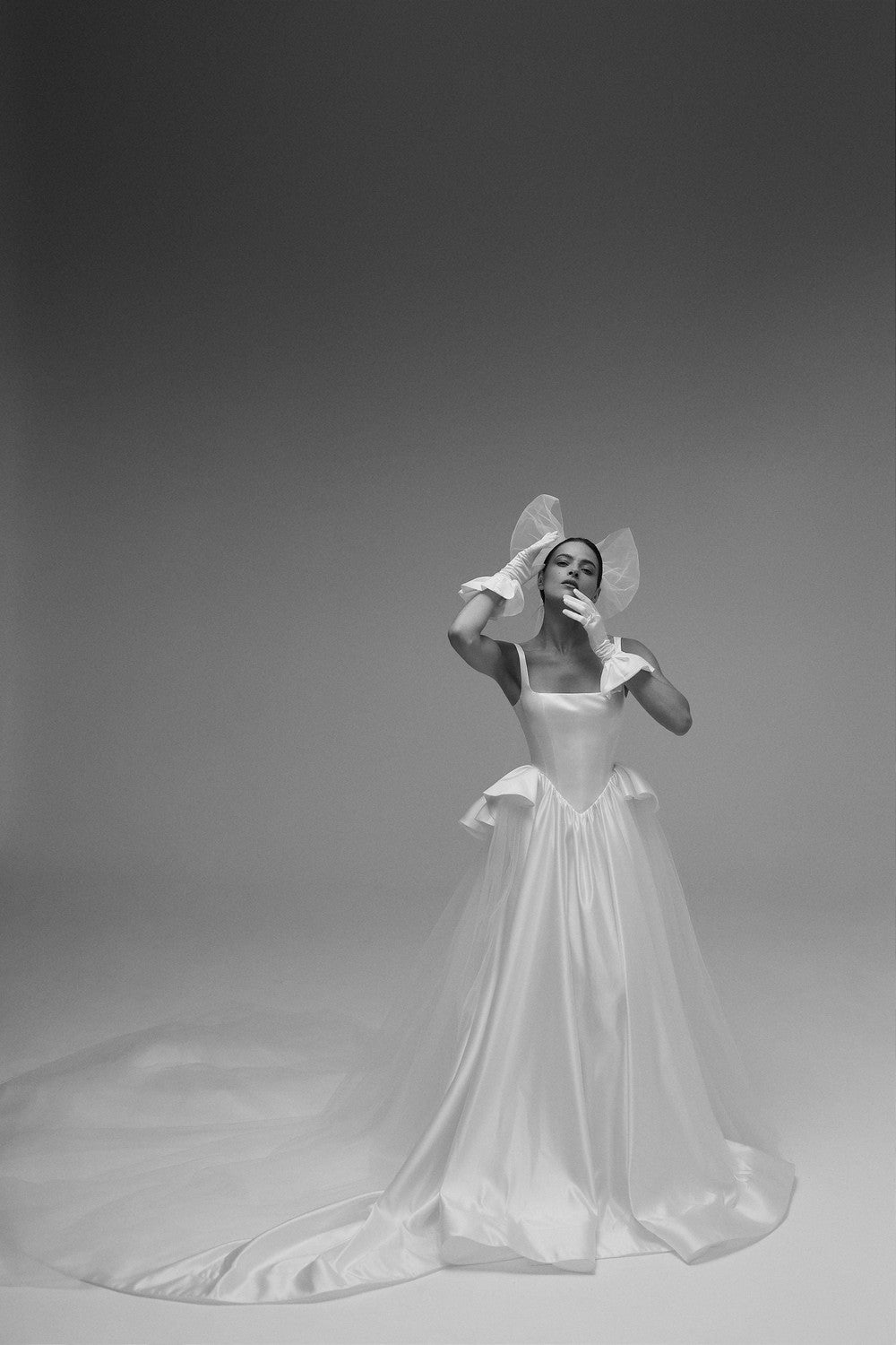 Chic And Architectural Square-Neck Ball Gown With Peplum by Tal Kedem Bridal Couture — image 4 of 4