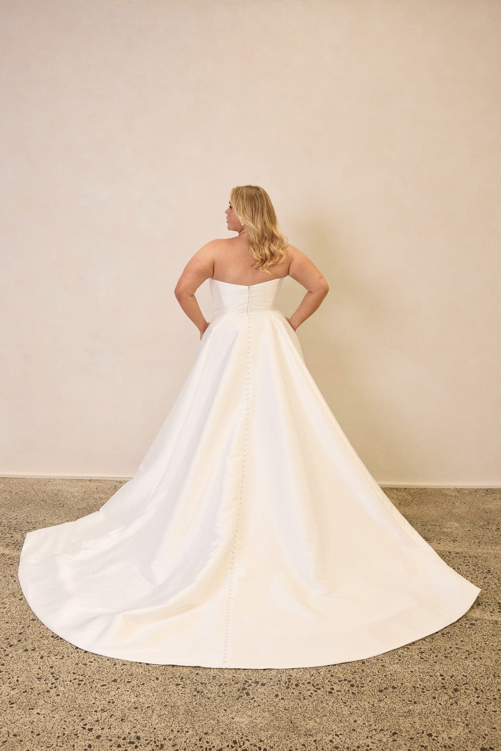 Elegant Basque Waist A-line Wedding Dress by Trish Peng — image 2 of 2