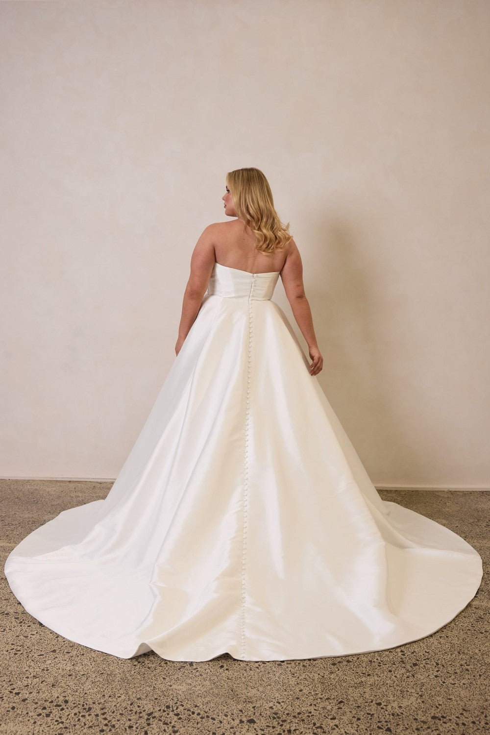 Timeless A-Line Wedding Gown With Slit by Trish Peng — image 2 of 2