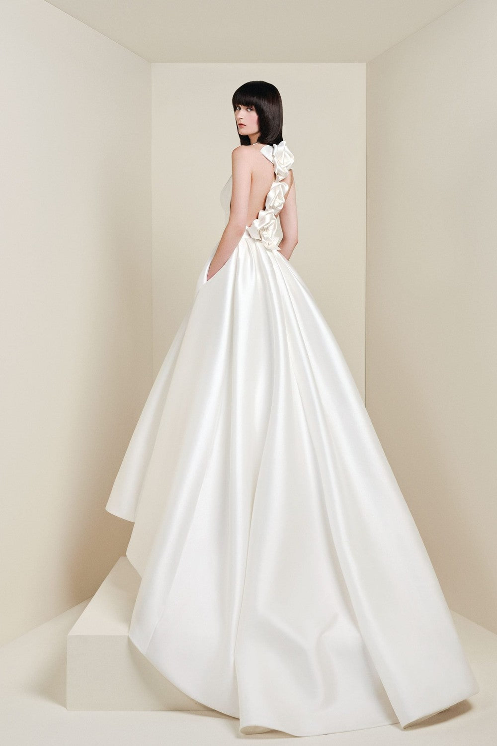 V-Neck Silk A-Line Wedding Dress With 3D Floral Back by Viktor & Rolf — image 2 of 2
