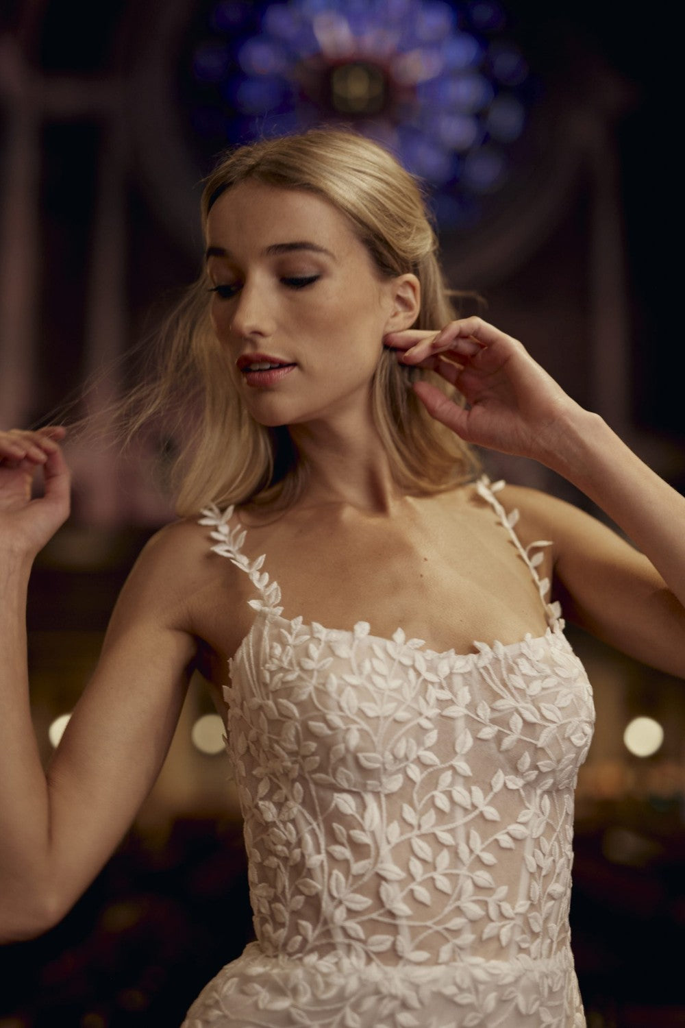 Ethereal Leaf-Embroidered Sheath Dress | Kleinfeld Bridal Ethereal Leaf-Embroidered Sheath Dress | Kleinfeld Bridal