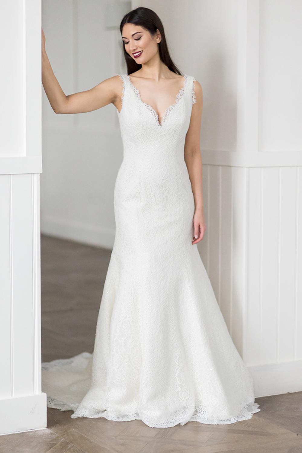 Romantic Fit-and-Flare Gown With Low Back