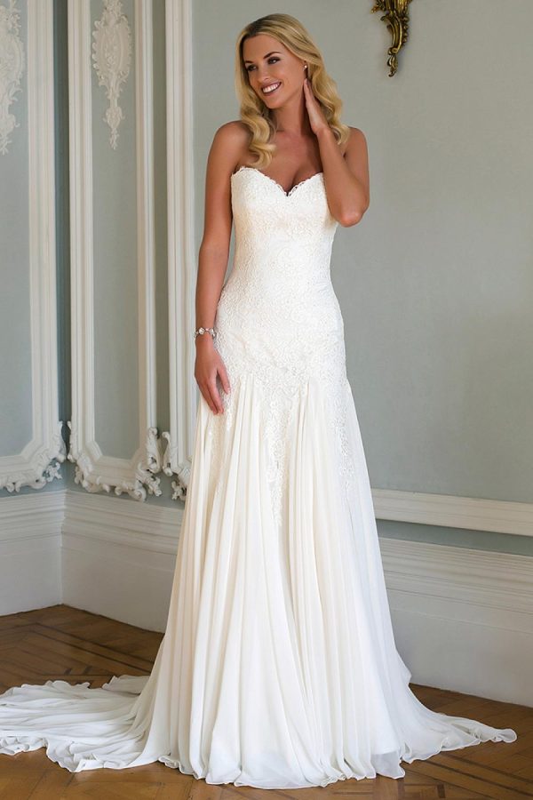 Romantic Fit and Flare Wedding Dress - Image 1