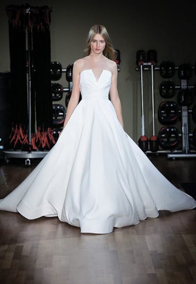 Satin Strapless Natural Waist Ball Gown Wedding Dress by Alyne by Rita Vinieris