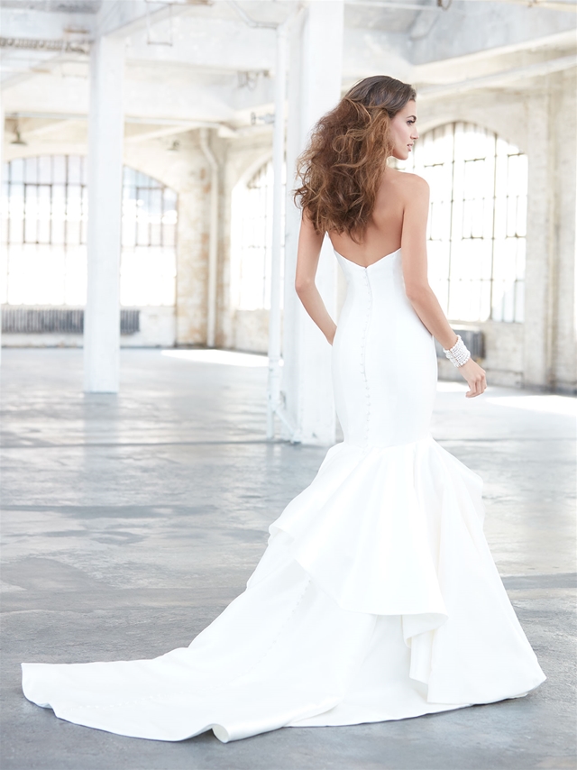 plain white satin wedding dress