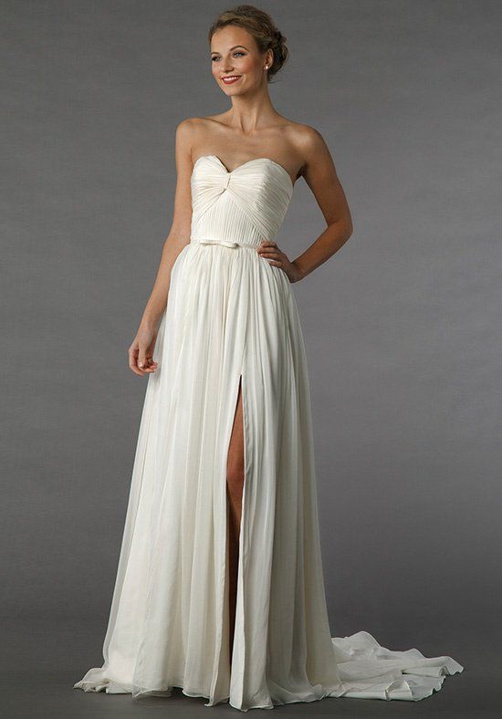 Sweetheart Strapless A-line Chiffon Wedding Dress | Kleinfeld Bridal