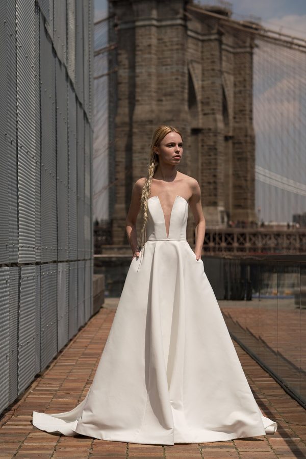 Strapless Plunging V-neck A-line Wedding Dress by Alyne by Rita Vinieris - Image 1