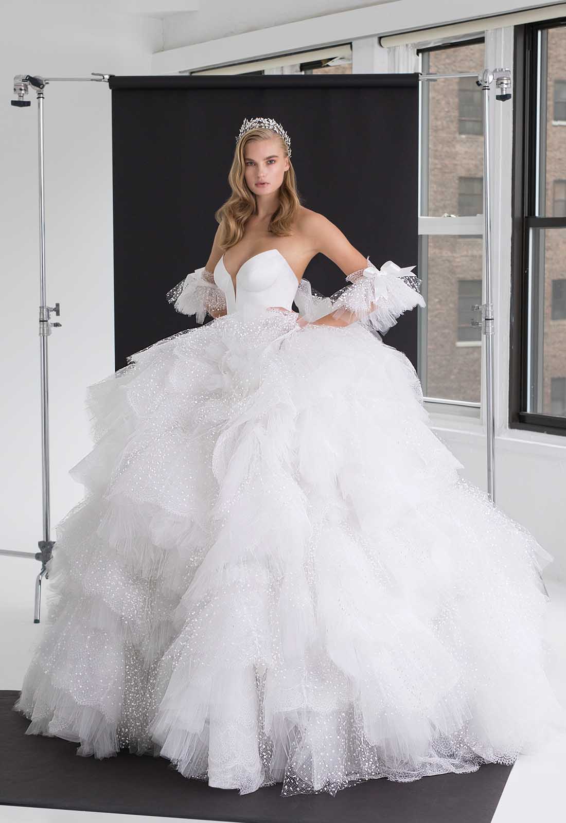 pnina tornai satin ball gown