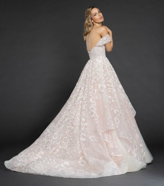 Off The Shoulder Floral Embroidered Ball Gown Wedding ...
