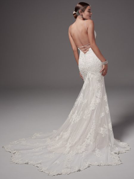 strapless low back wedding dress f60945