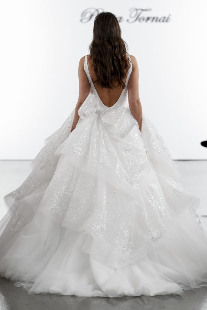 Sequin Layered Ball Gown Tulle Skirt With Deep V-neckline | Kleinfeld ...