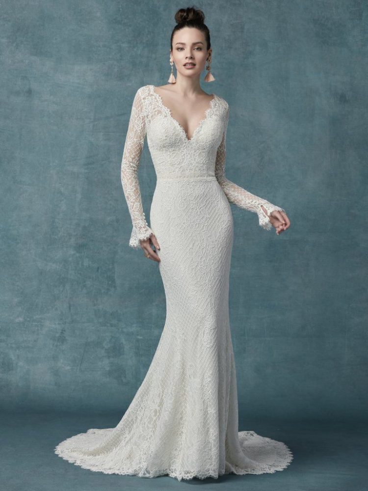 kleinfeld long sleeve wedding dress