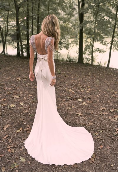 cap sleeve low back wedding dress