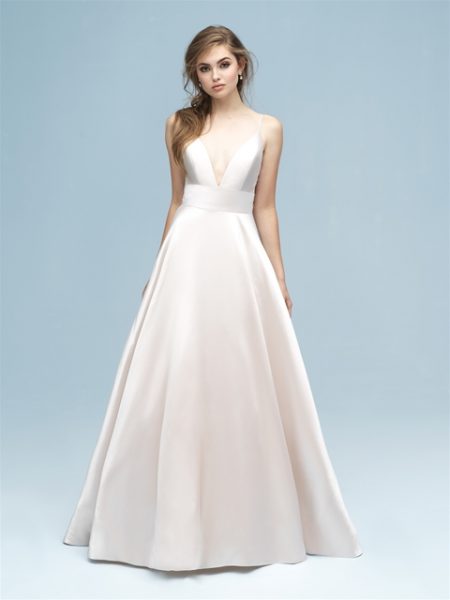 silk a line wedding dress