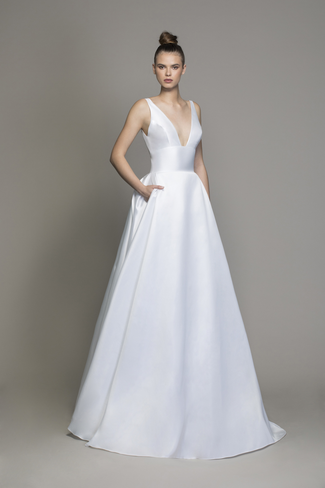 silk wedding gown