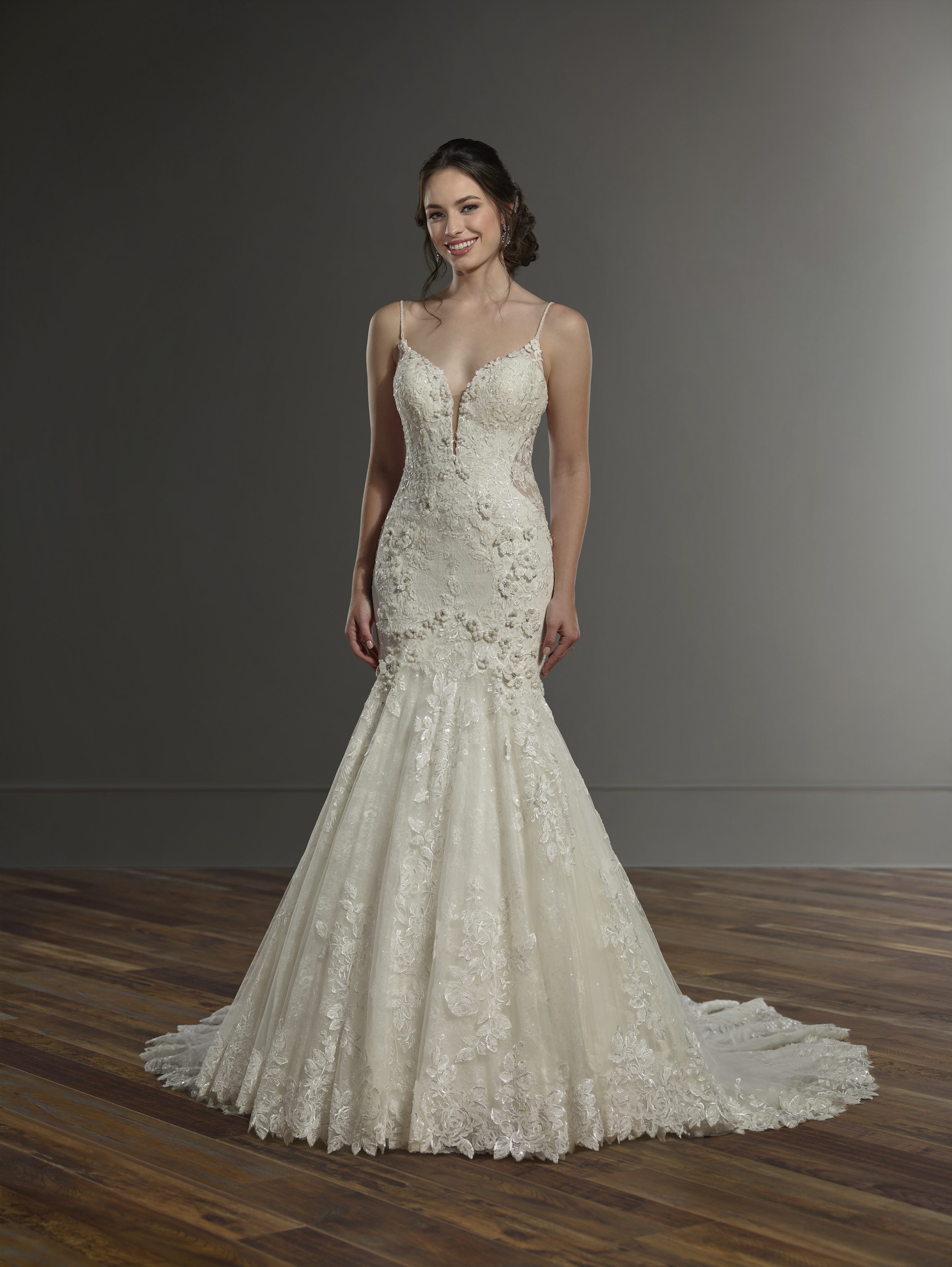 Spaghetti Strap Fitted Lace Wedding Dress | Kleinfeld Bridal