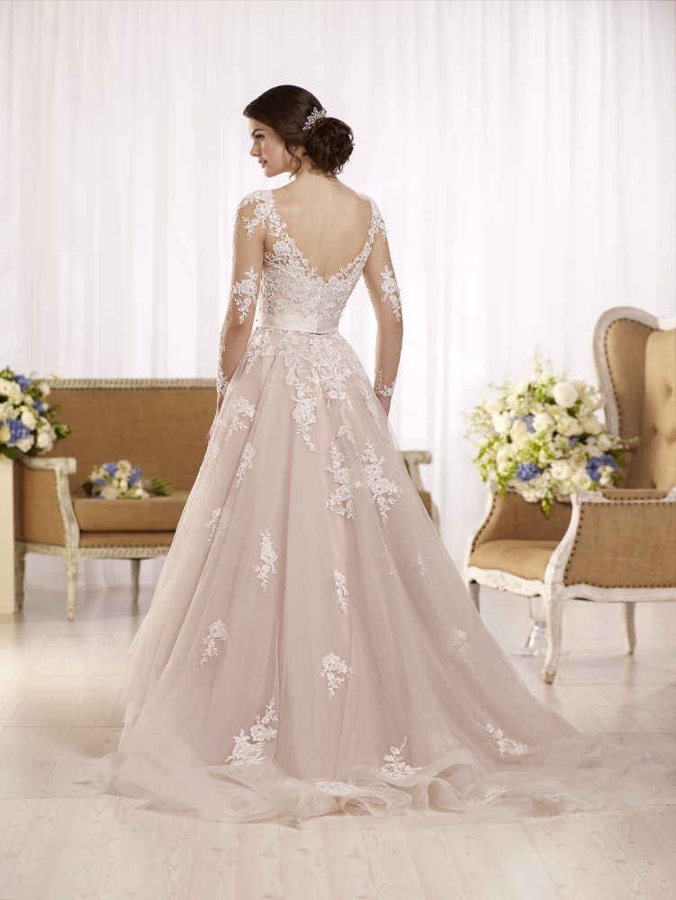 long sleeve sheath wedding dress with beading