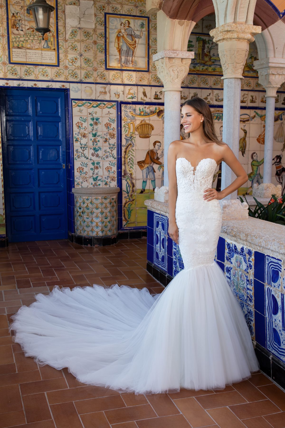 Strapless Sweetheart Neckline Lace Mermaid Wedding Dress With Tulle Skirt Kleinfeld Bridal