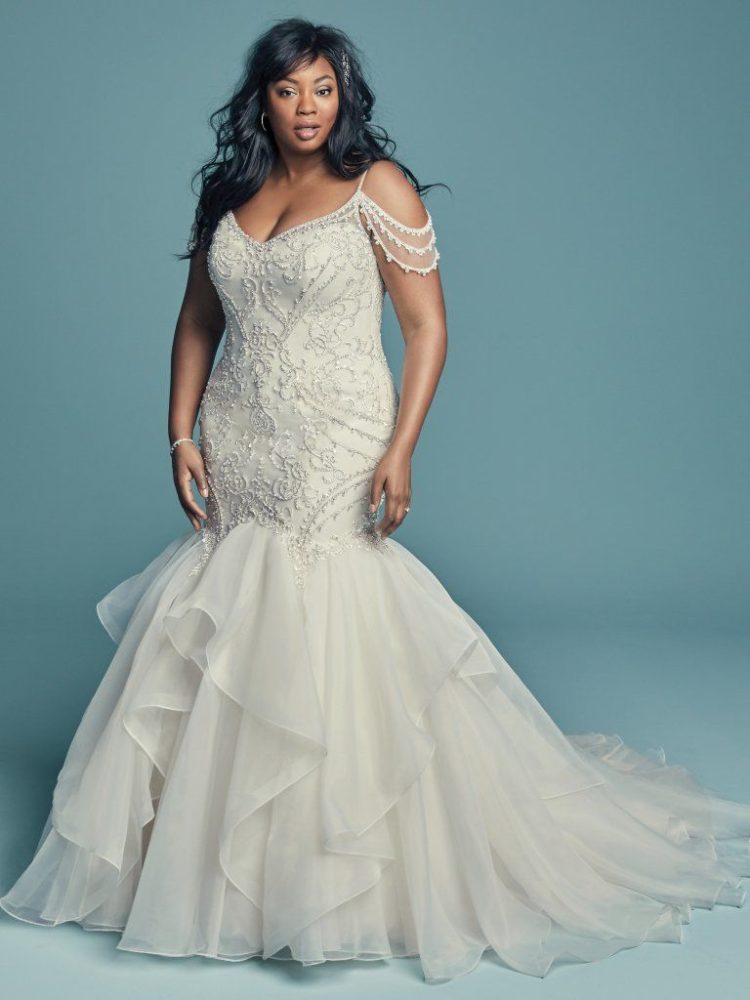 one shoulder mermaid wedding dress