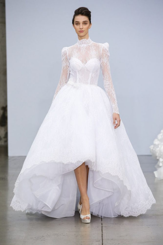 turtleneck lace wedding dress