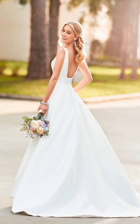 lace wedding dress with buttons down back