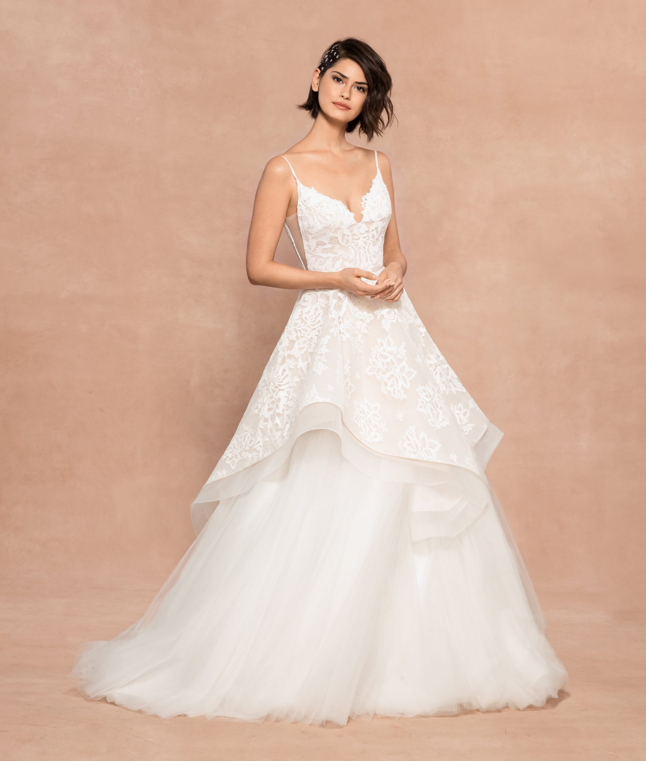 asymmetrical lace wedding dress