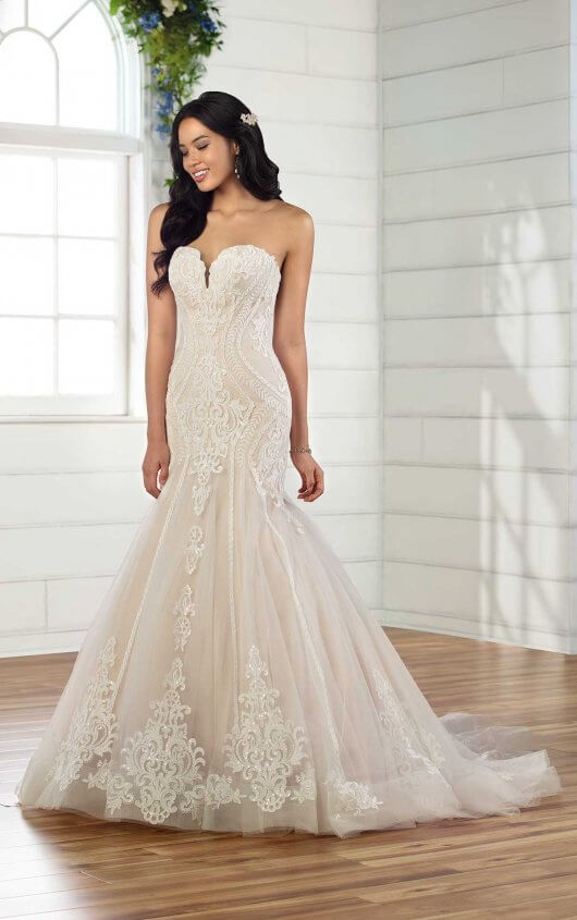classic fit and flare wedding dress