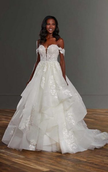 tiered wedding dress