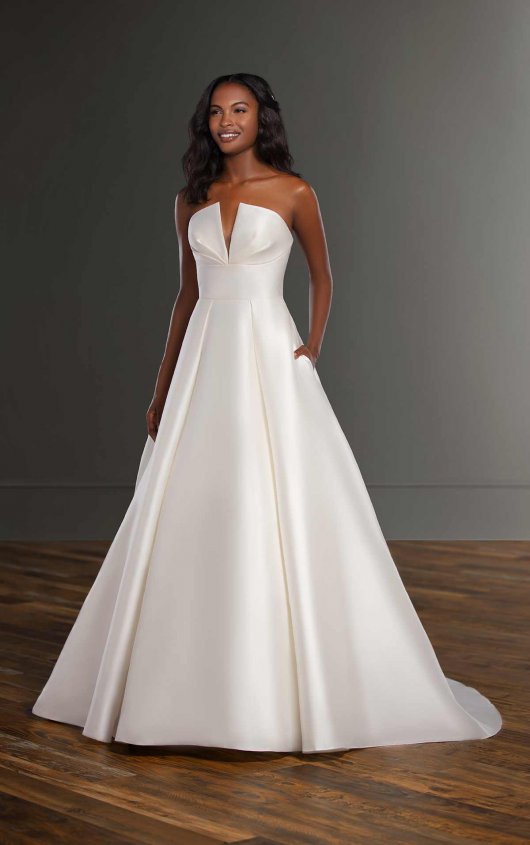 silk ball gown wedding dress