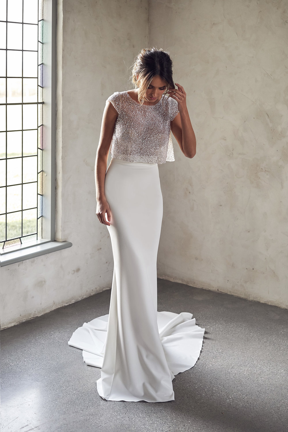 minimalist sheath wedding dress