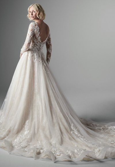 Long Sleeve Lace Ball Gown Wedding Dress by Sottero and Midgley - Image 2