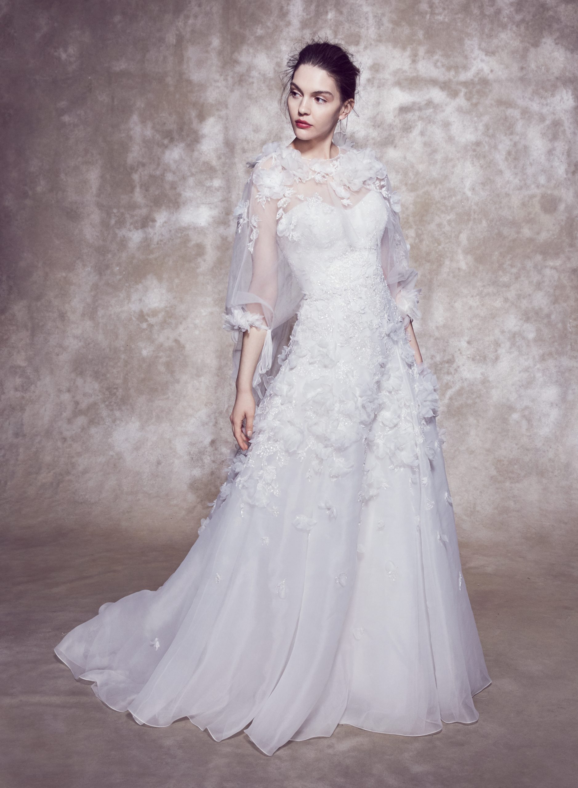 soft a line wedding dress