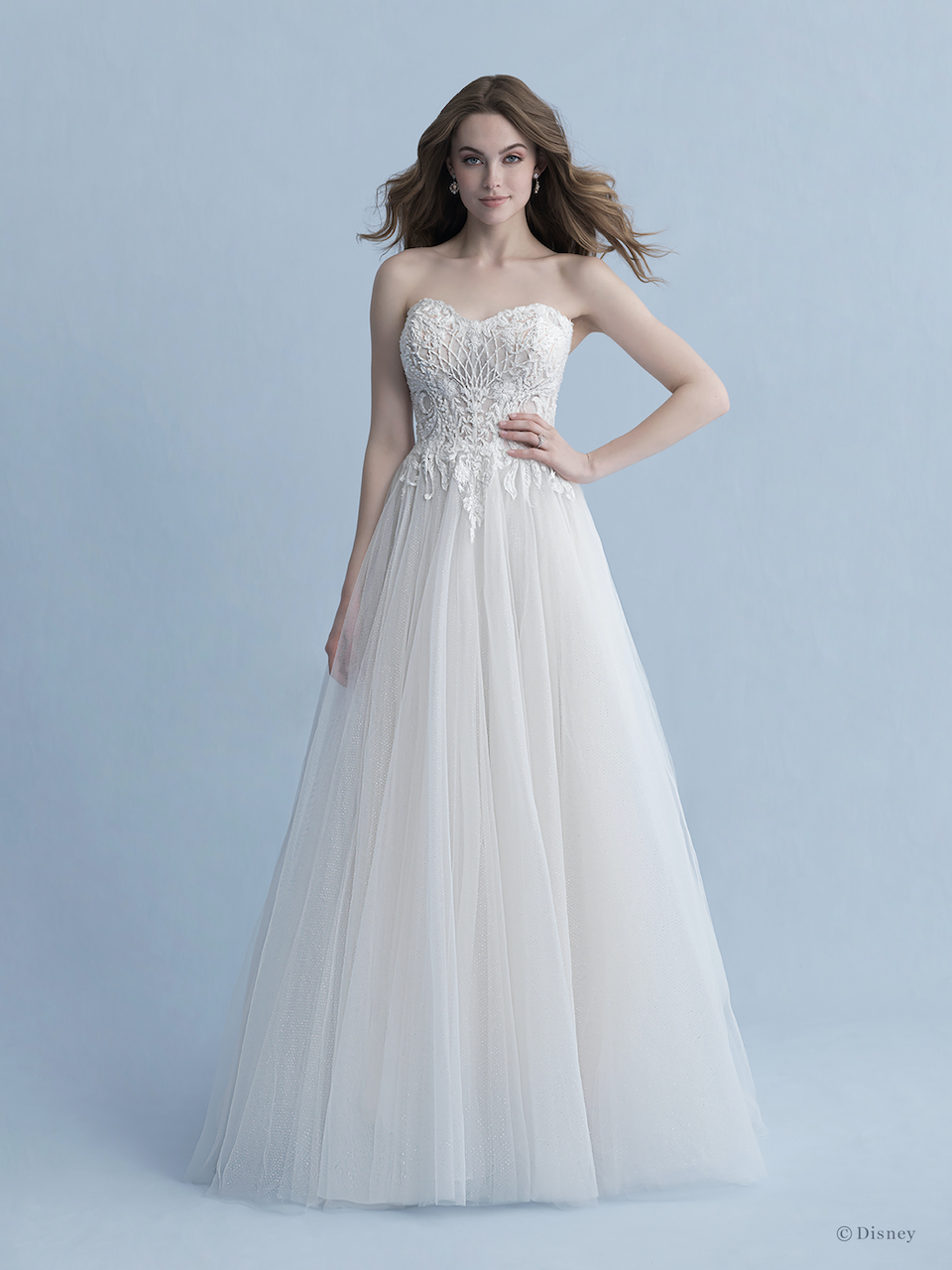 lace bodice chiffon skirt wedding dress