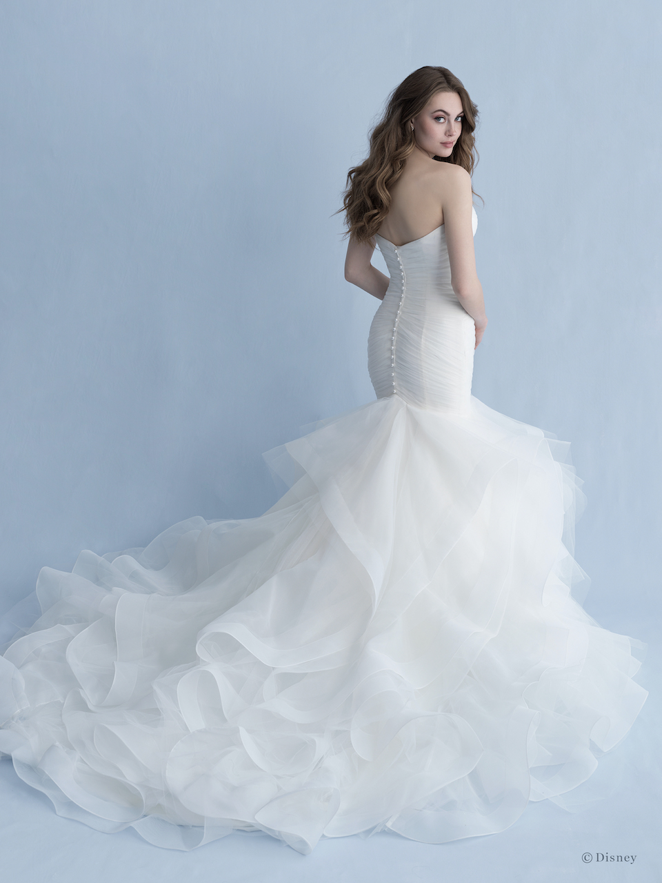 Strapless Sweetheart Neckline Ruched Tulle Mermaid Wedding Dress With Ruffle Skirt Kleinfeld 2979