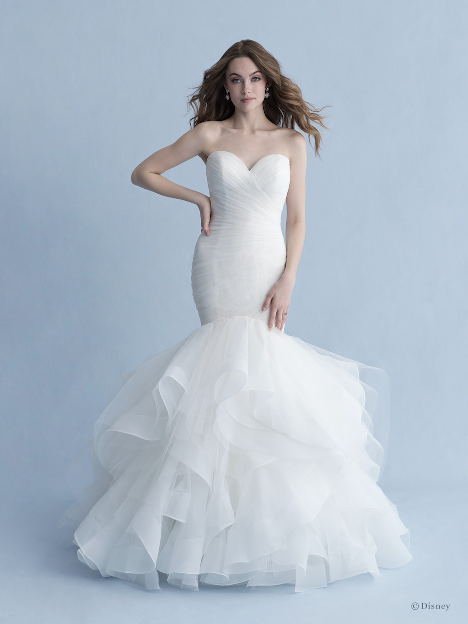 Strapless Sweetheart Neckline Ruched Tulle Mermaid Wedding Dress With 5560