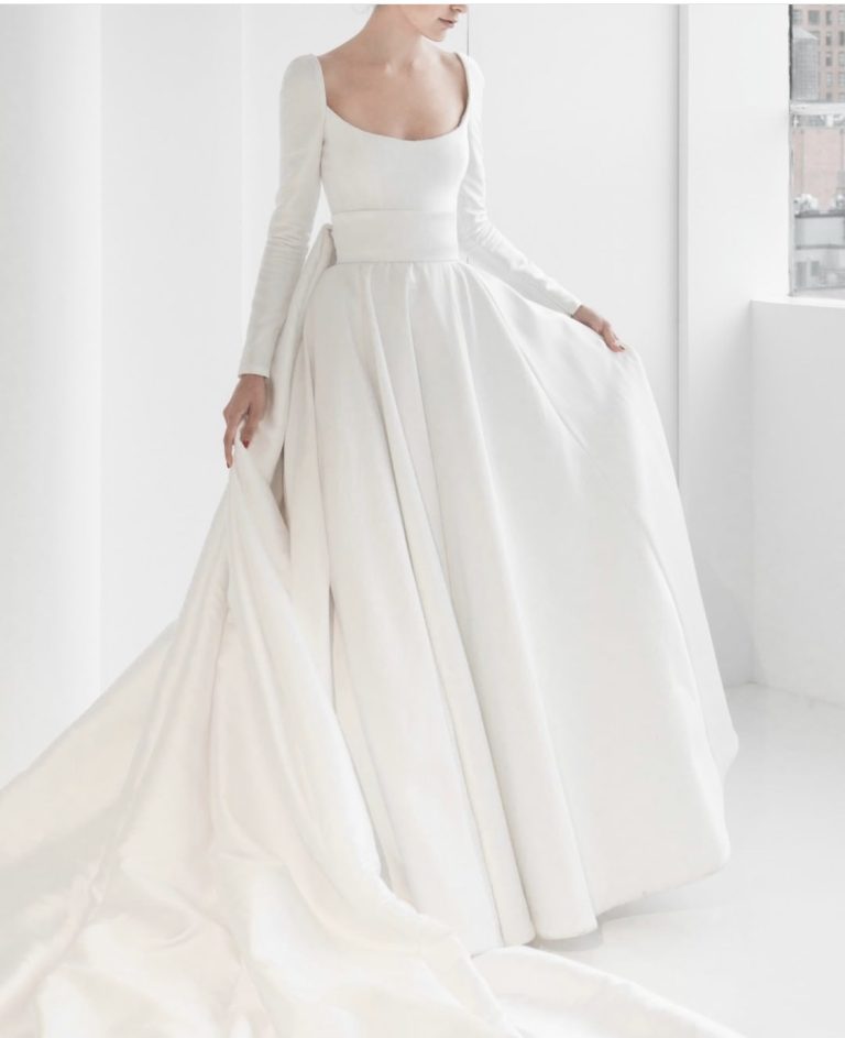 simple gowns with full sleeves