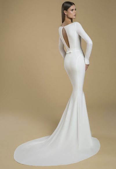 Long Sleeve Crepe Sheath Wedding Dress by Love by Pnina Tornai - Image 2