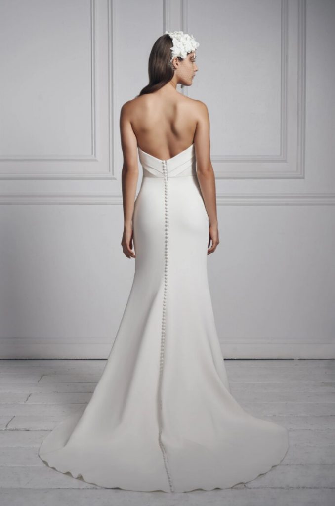 Strapless Simple Crepe Sheath Wedding Dress Kleinfeld Bridal 