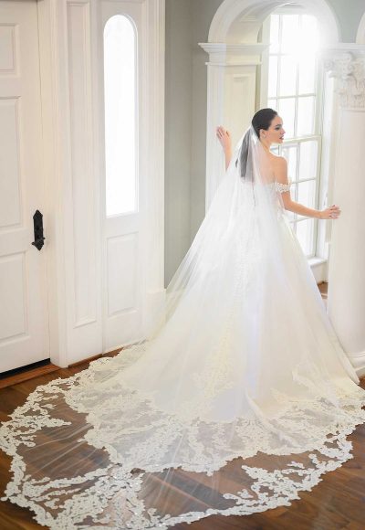 Off-the-shoulder Pearl Beaded Ball Gown Wedding Dress by Martina Liana Luxe - Image 2