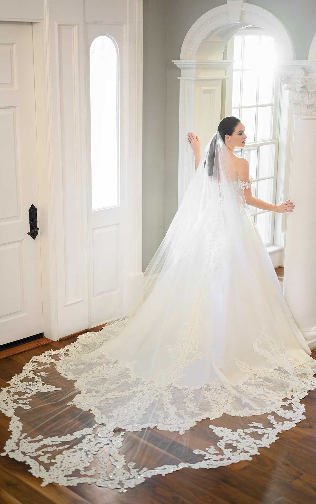 Off-the-shoulder Pearl Beaded Ball Gown Wedding Dress by Martina Liana Luxe - Image 2