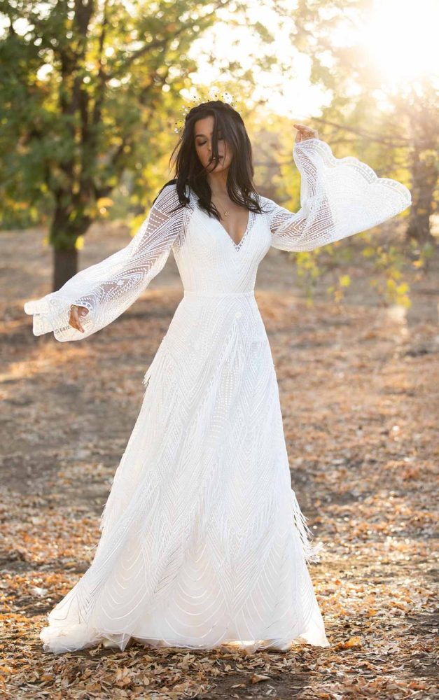 boho white gown