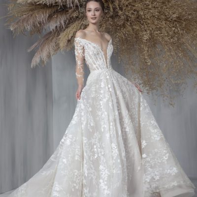 Long Sleeve Embroidered Ball Gown Wedding Dress | Kleinfeld Bridal