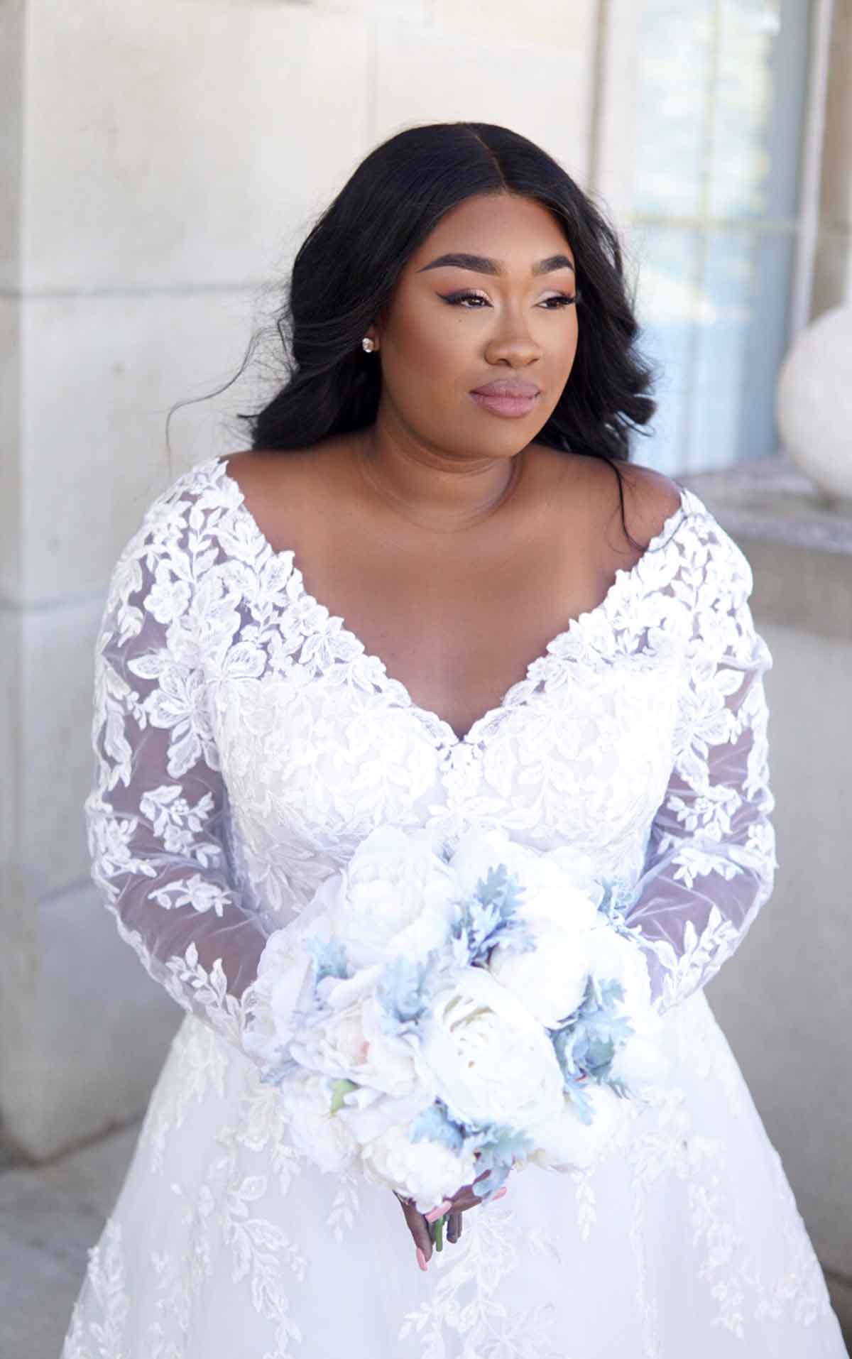 casual plus size wedding dresses with sleeves
