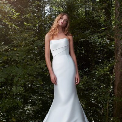 Strapless Silk Draped Fit And Flare Wedding Dress | Kleinfeld Bridal