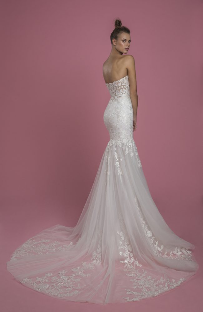 Strapless Sweetheart Neckline Mermaid Lace Wedding Dress With Tulle ...